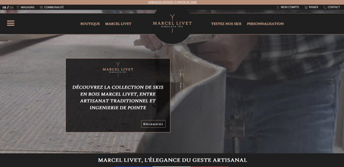 Création d'un site web vitrine pour la marque de skis en bois Marcel Livet